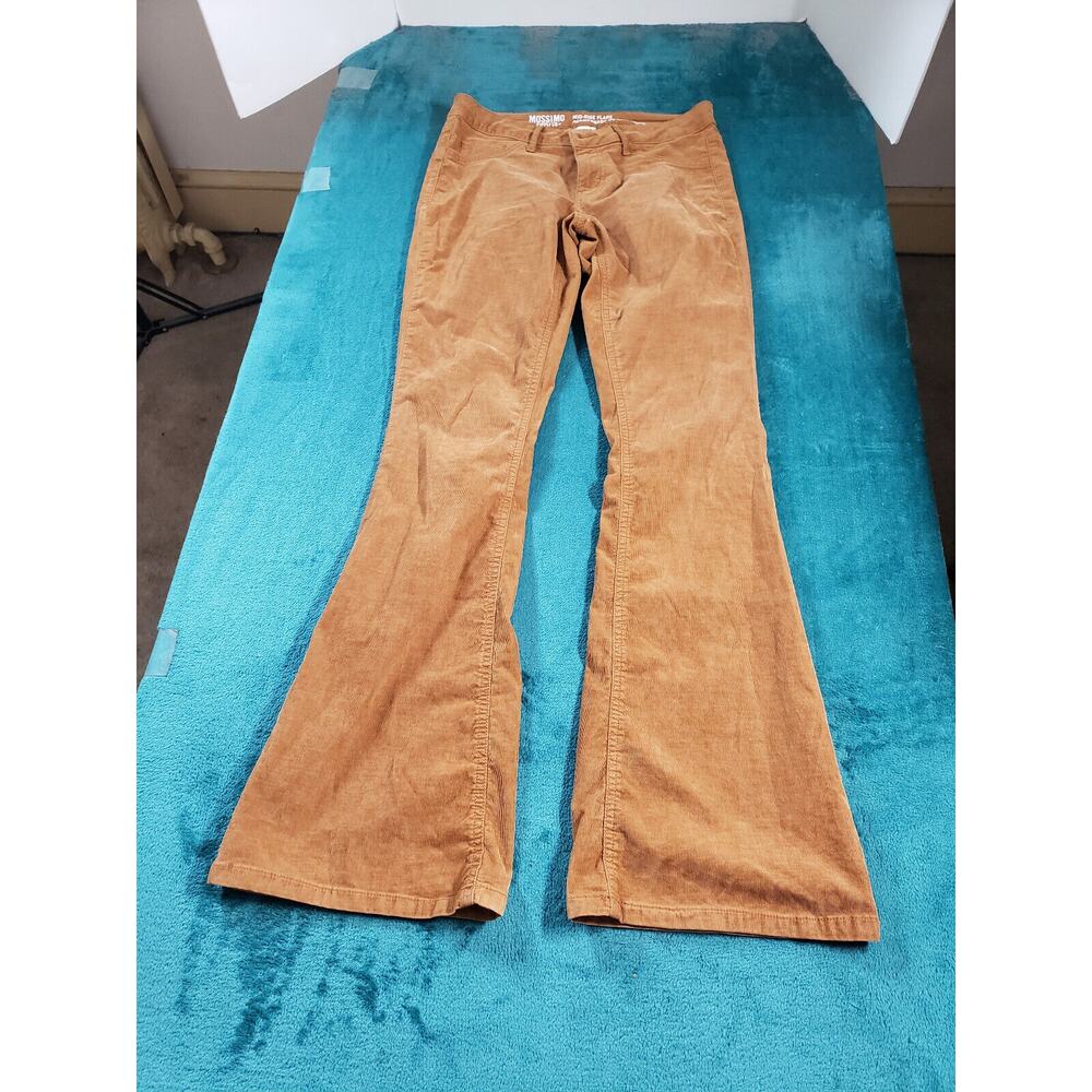 Mossimo Jeans Sz 4 Womens Brown Stretch Pants Ladies Mid Rise Corduroy Flared